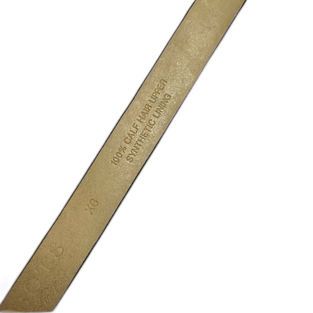 Talbots Calf Hair Skinny Belt with Rounded Square Gold Buckle XS NWOT - Picture 10 of 11